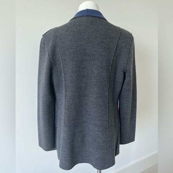 Icelandic Design Gray Blue Wool Open Sweater S Blazer Jacket - Picture 4 of 7